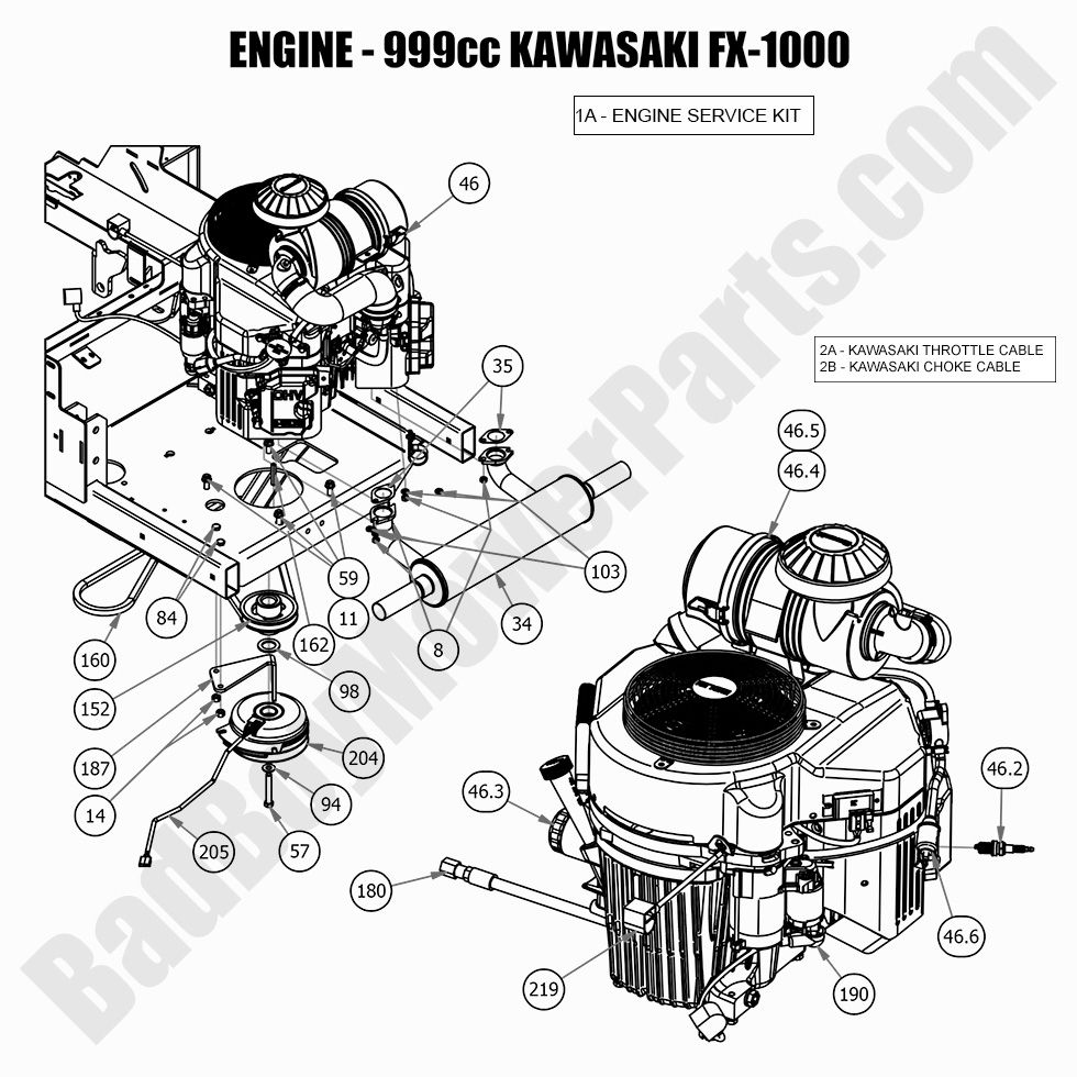 2675 - Bad Boy Mower Parts Lookup > 2021 > Rogue > Engine - Kawasaki FX1000